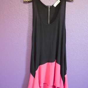 Black and Hot Pink Dress Tank